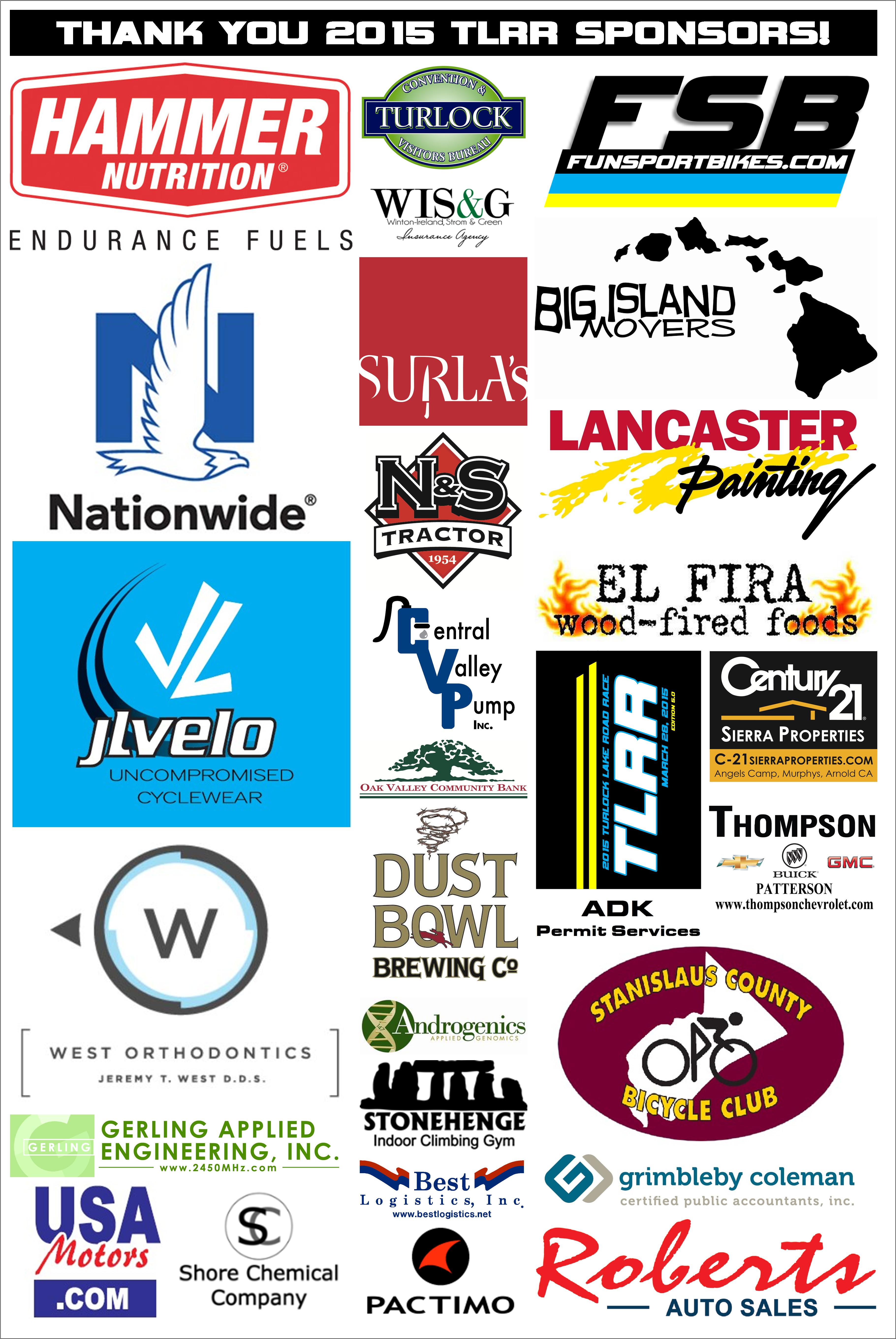 Thank You 2015 Turlock Lake Road Race Sponsors! – Ciclistas del Valle ...